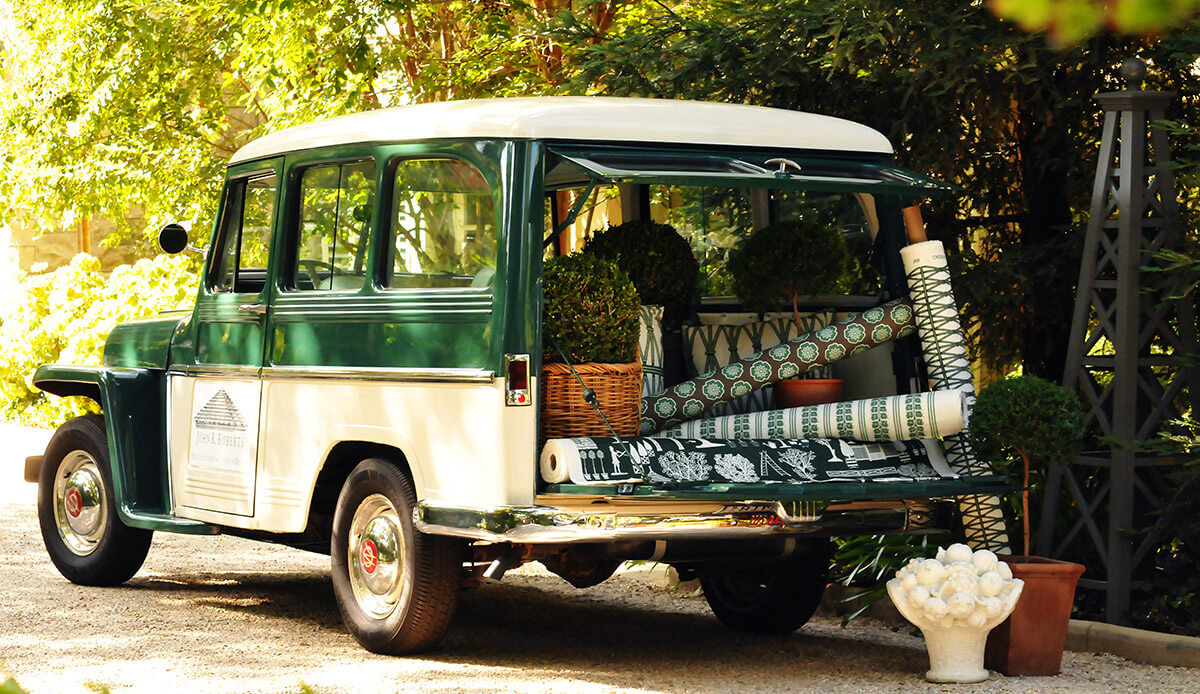 Vintage Jeep with Fabrics in back